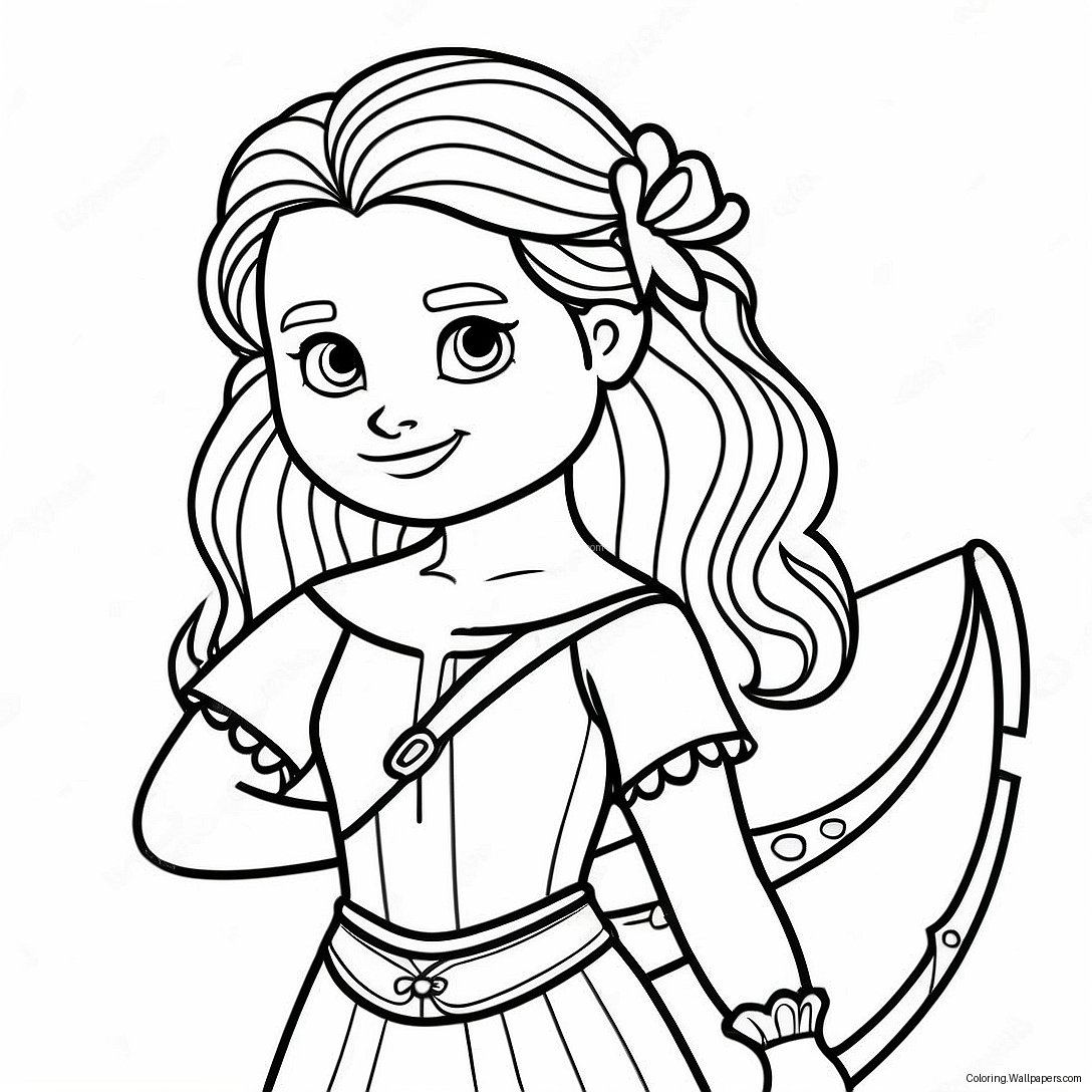 Brave Merida With Bow Coloring Page 2696