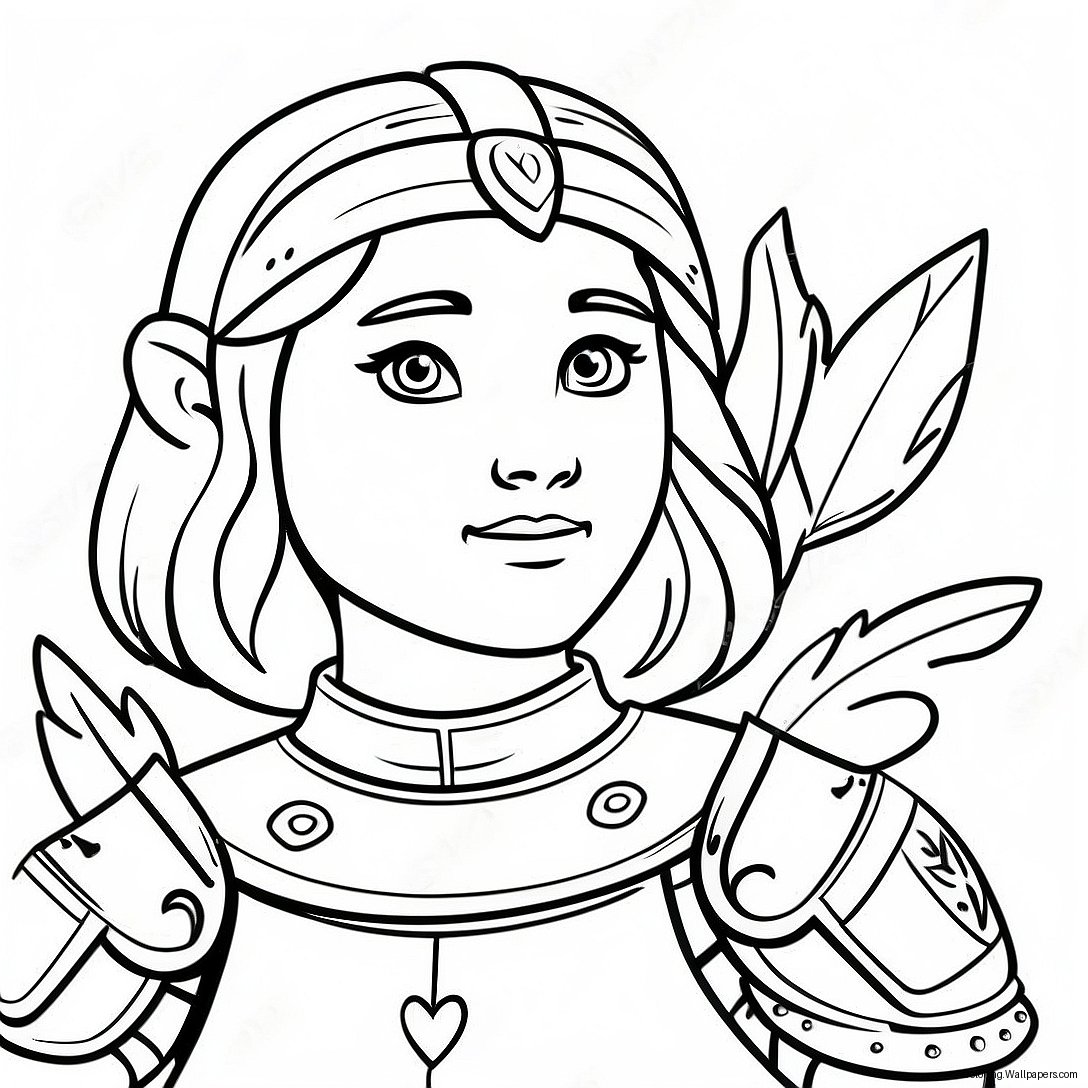 Brave Nella In Armor Coloring Page 44289