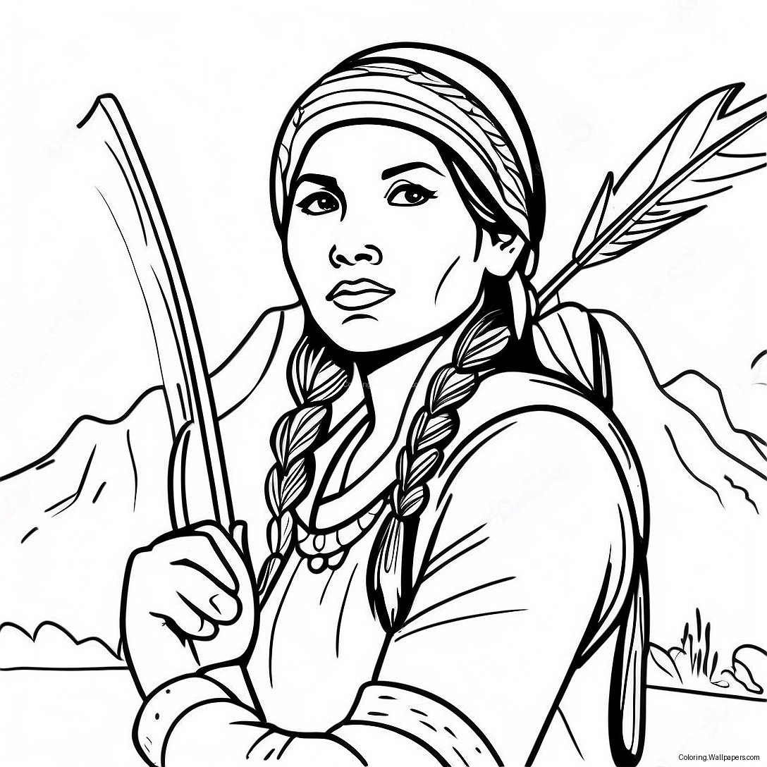 Brave Sacagawea Guiding Lewis And Clark Coloring Page 38568