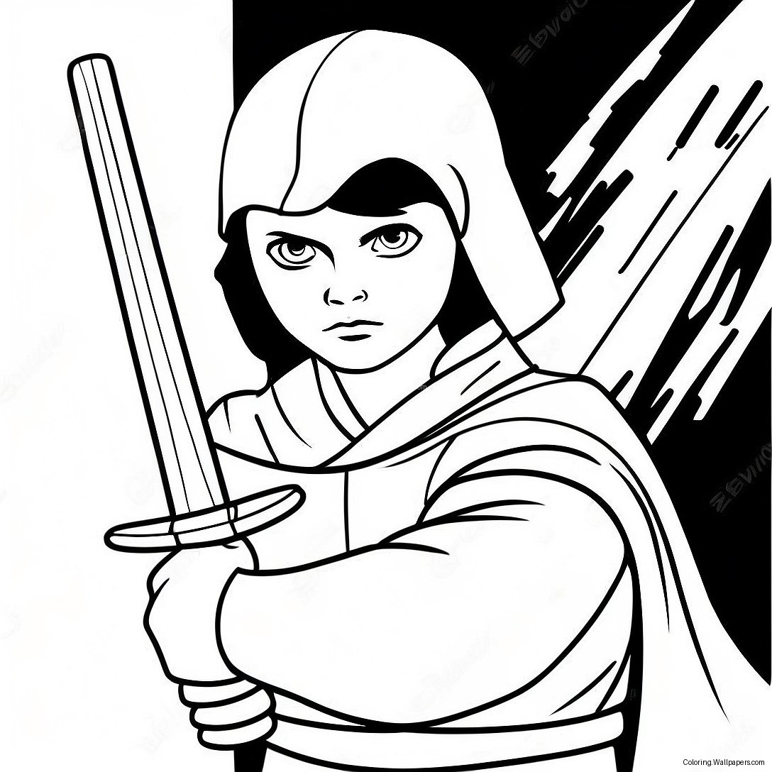 Page À Colorier De Jeune Jedi Courageux En Action 44229