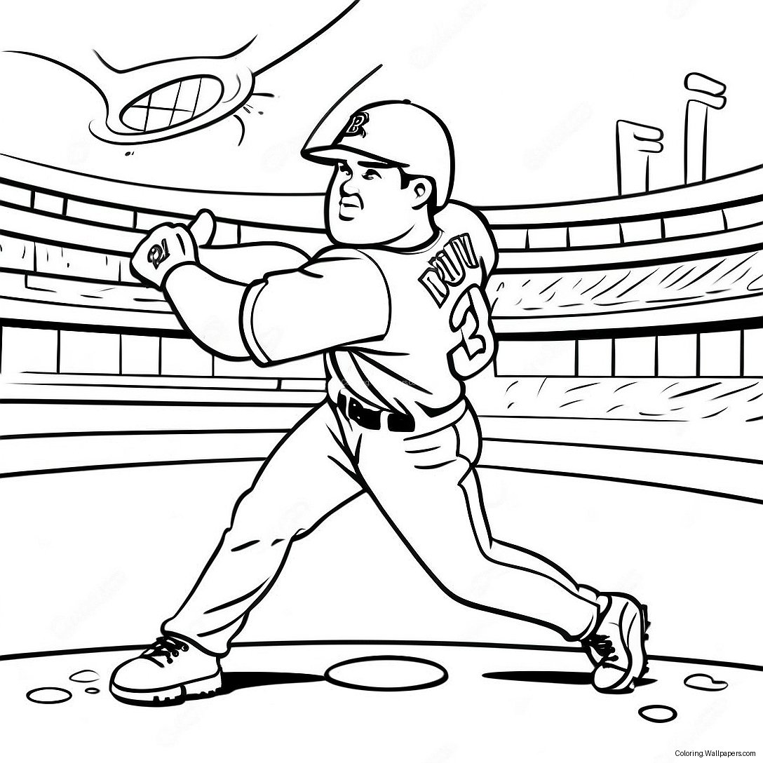 Braves Player Hitting A Home Run Coloring Page 18017