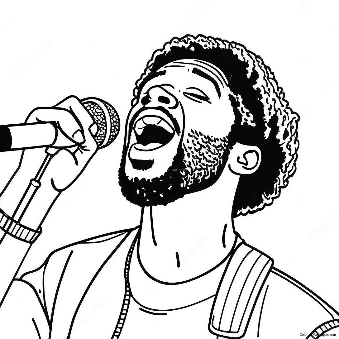 Brent Faiyaz Zingt Op Het Podium Kleurplaat 49350