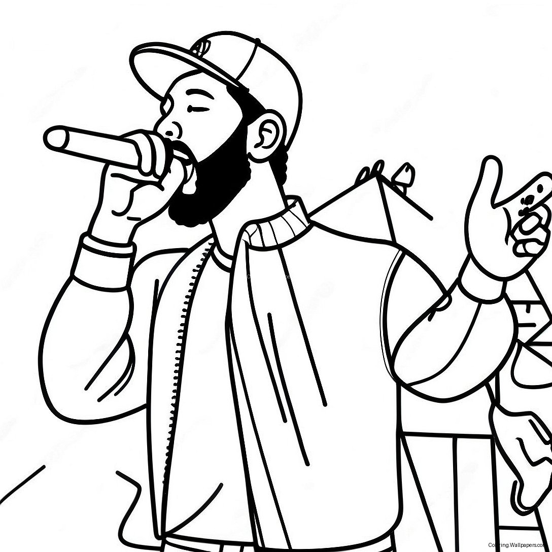 Brent Faiyaz Singing On Stage Coloring Page 49351