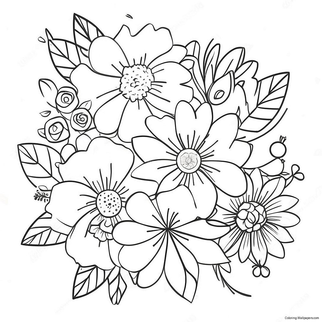 Bridal Shower Floral Decorations Coloring Page 24861