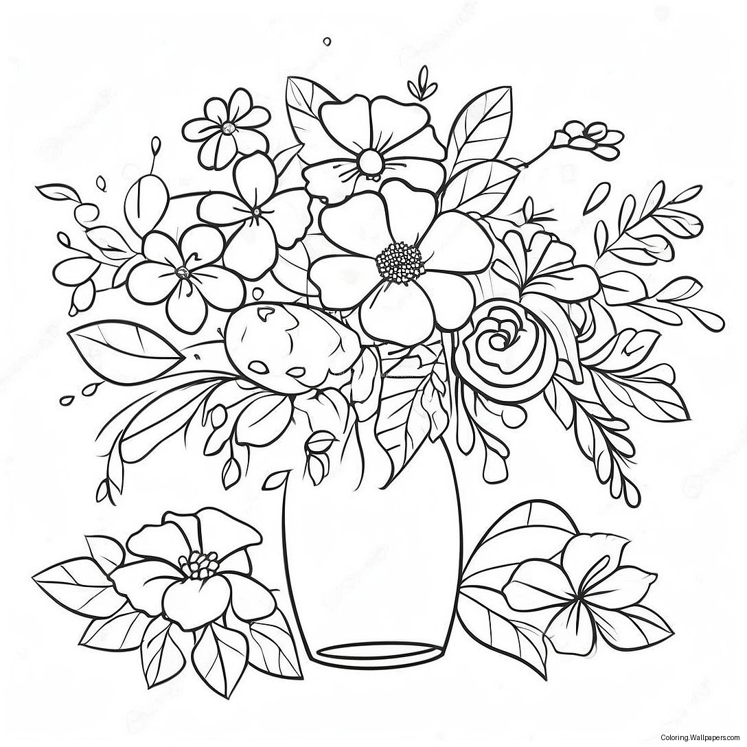 Bridal Shower Floral Decorations Coloring Page 24864