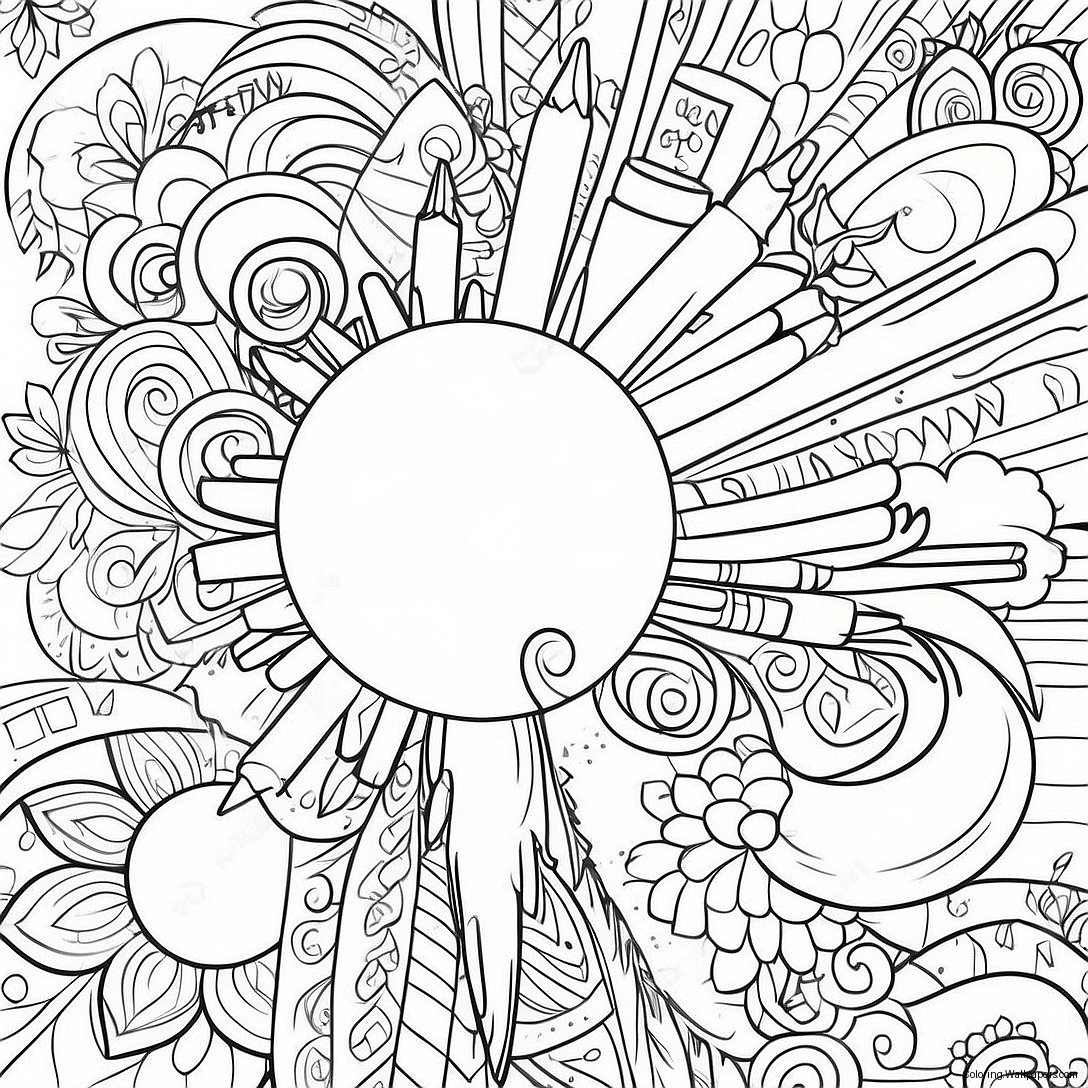 Bright Highlighter Doodles Coloring Page 52206