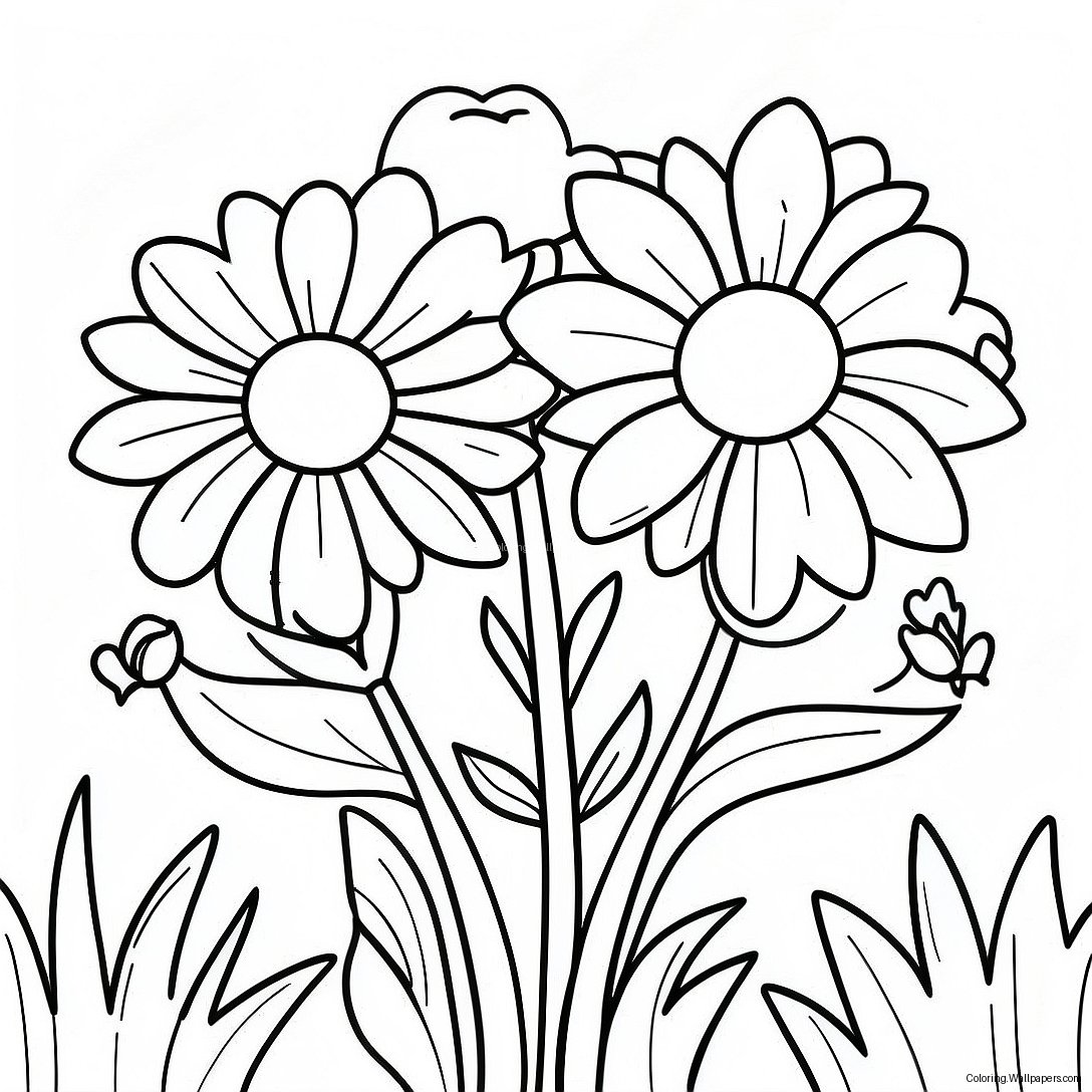 Bright Marigold Garden Coloring Page 32497