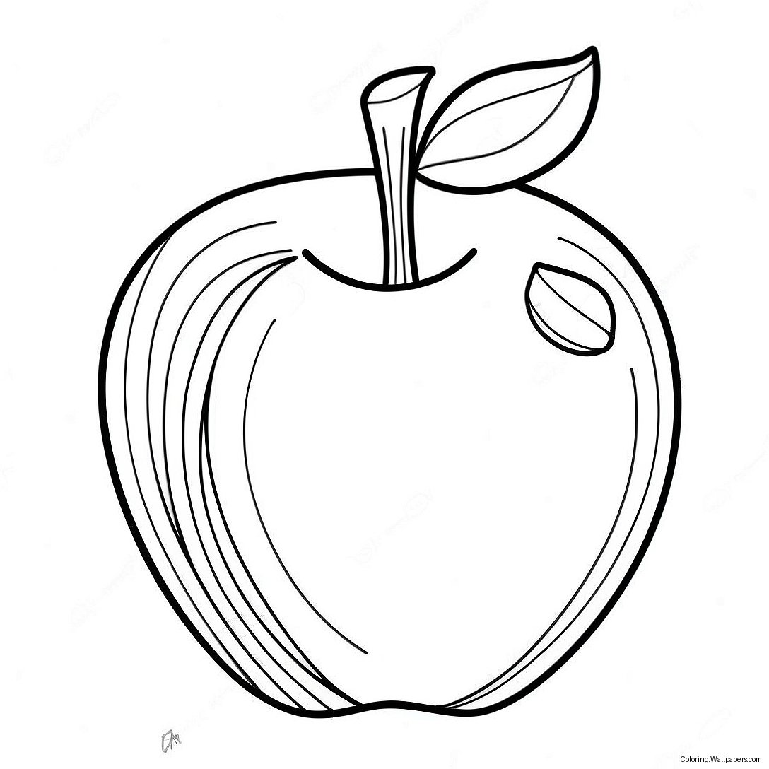 Bright Red Apple Coloring Page 31813