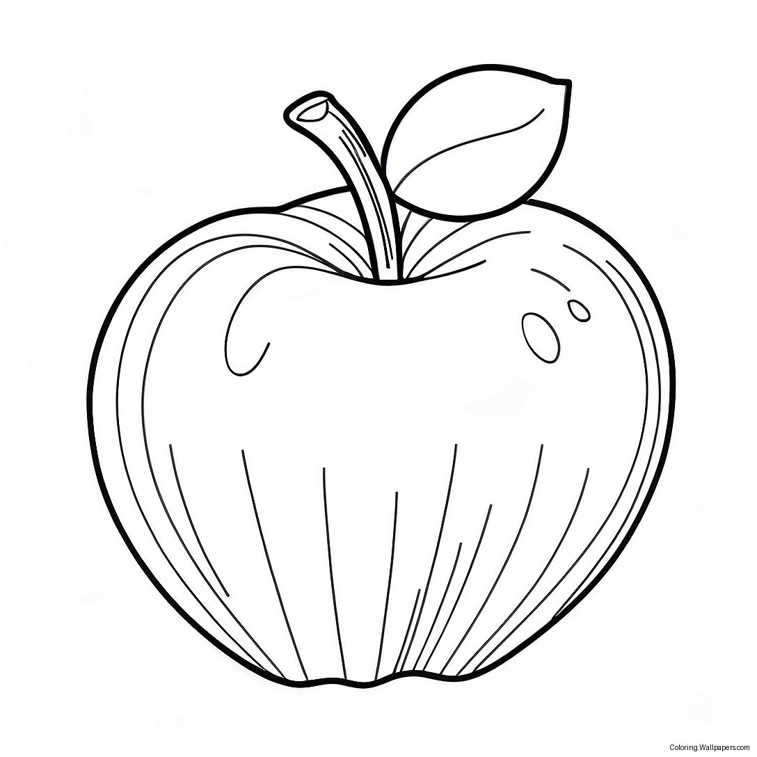 Bright Red Apple Coloring Page 31815