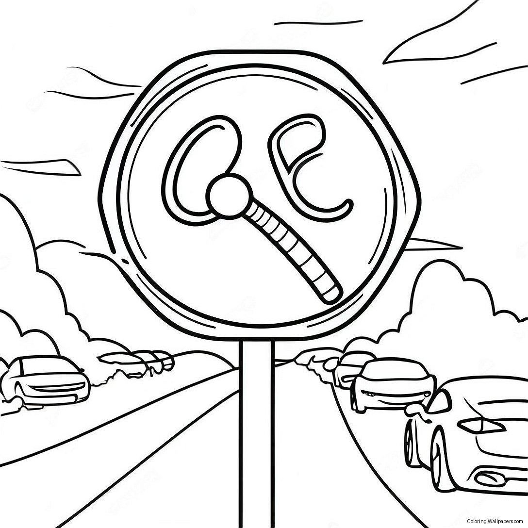 Bright Traffic Sign Coloring Page 58602