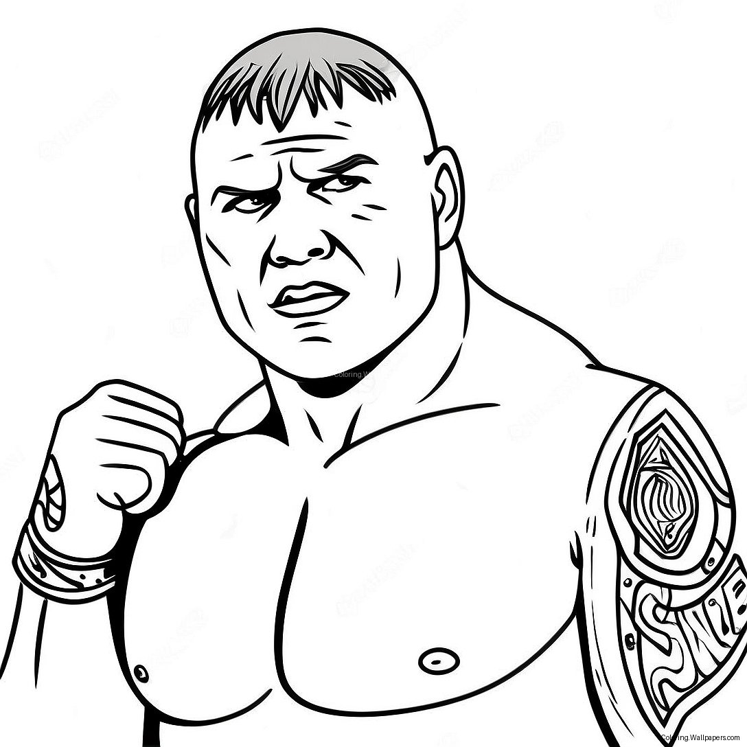 Brock Lesnar Intense Face Coloring Page 36137