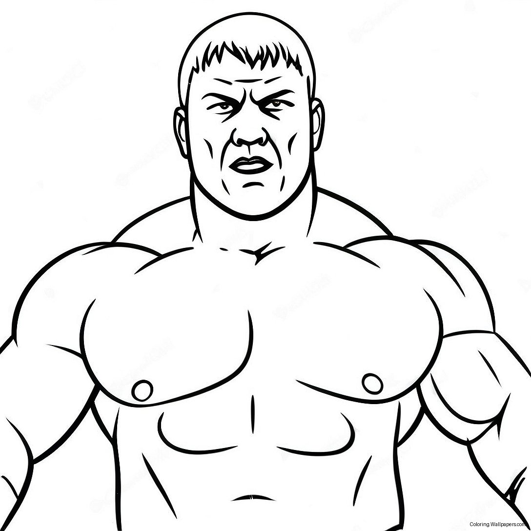 Página Para Colorear De Brock Lesnar Con Cara Intensa 36138