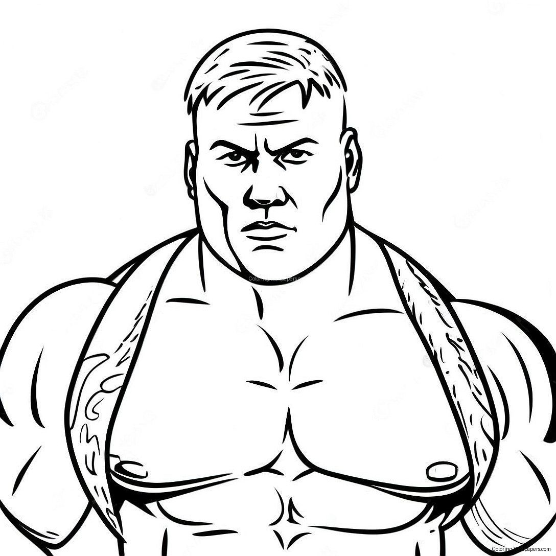 Brock Lesnar Muskulöse Pose Ausmalbild 36136