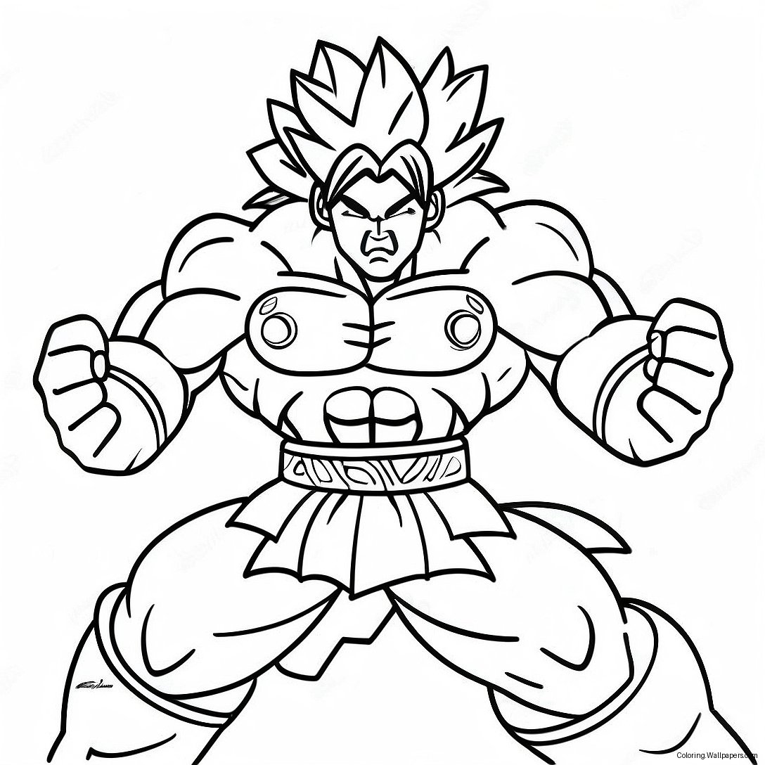 Broly In Battle Pose Coloring Page 5293