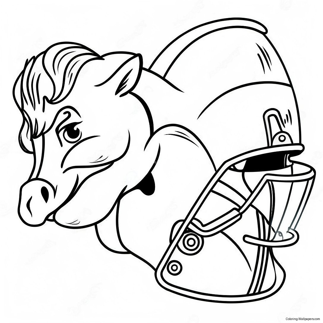 Broncos Mascot In Action Coloring Page 18012