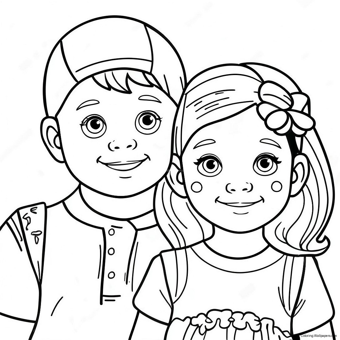 Brother And Sister Coloring Page 29079