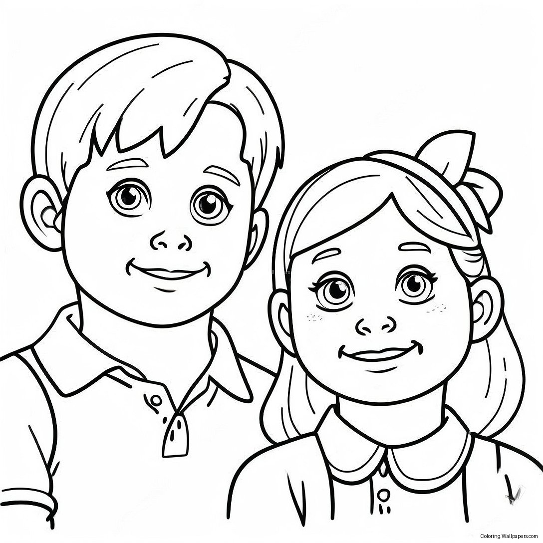 Brother And Sister Coloring Page 29080