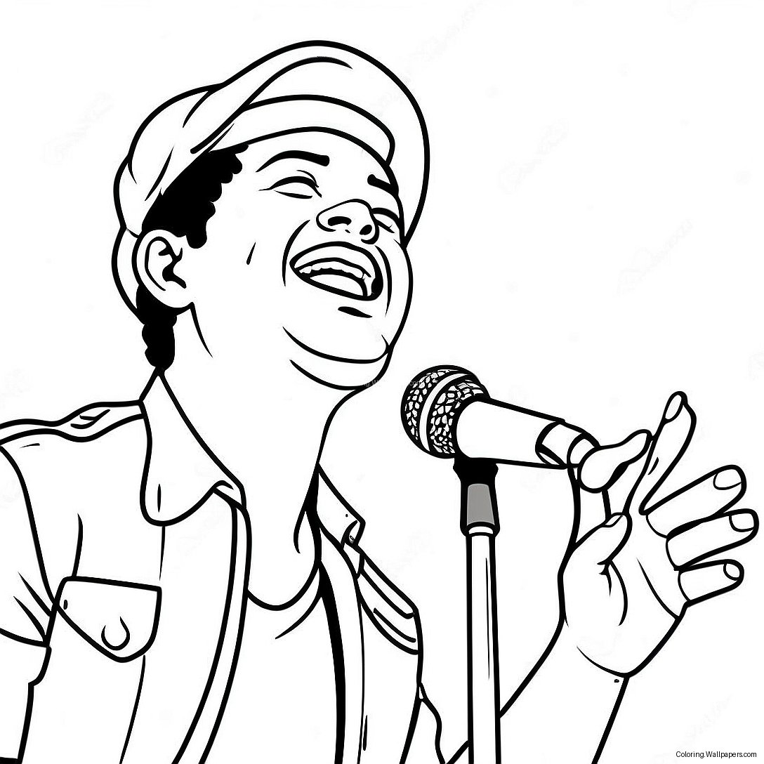 Bruno Mars Singing On Stage Coloring Page 21471