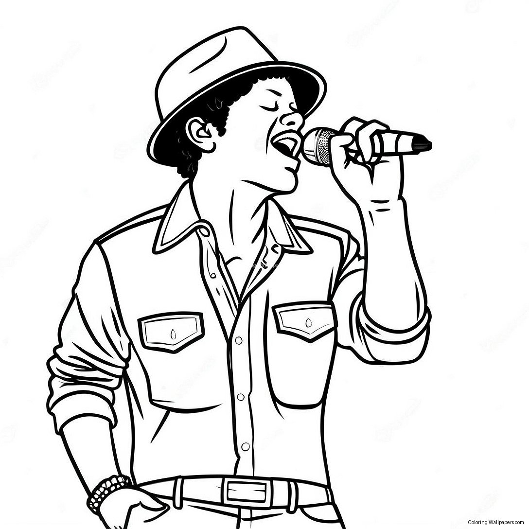 Bruno Mars Singing On Stage Coloring Page 21472