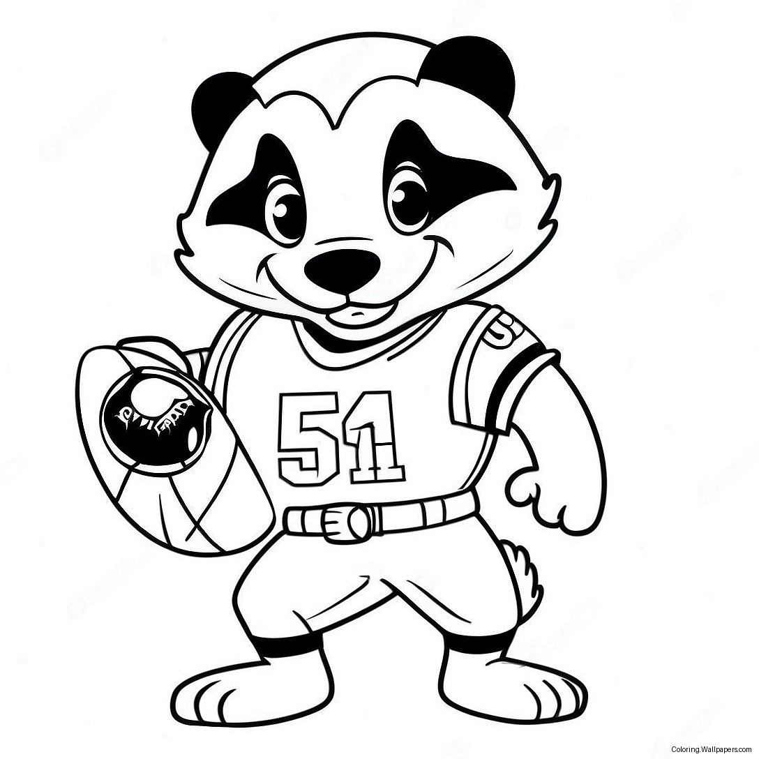 Bucky Badger With A Football Coloring Page 55115