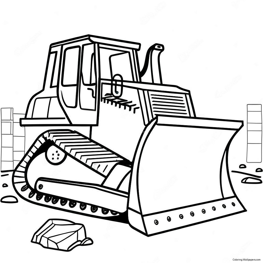 Bulldozer Construction Site Coloring Page 24161