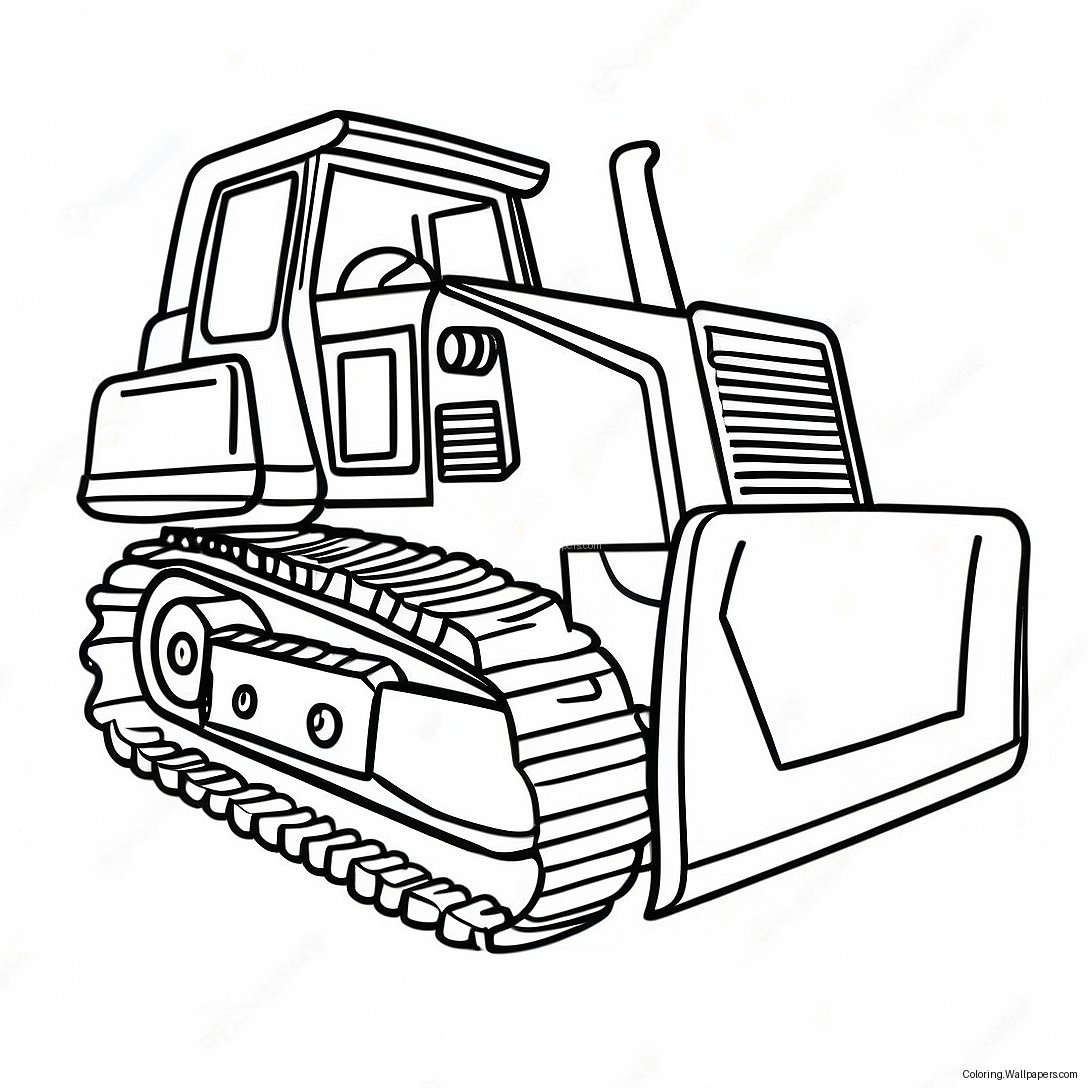 Bulldozer Byggarbetsplats Färgläggningssida 24163