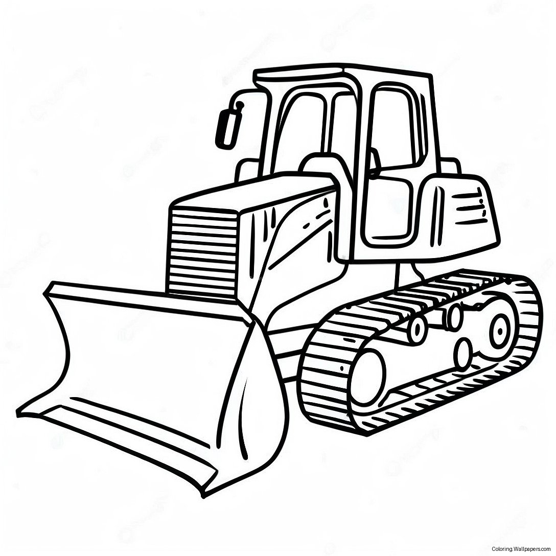 Página Para Colorear Del Bulldozer Cavando Profundo 24176