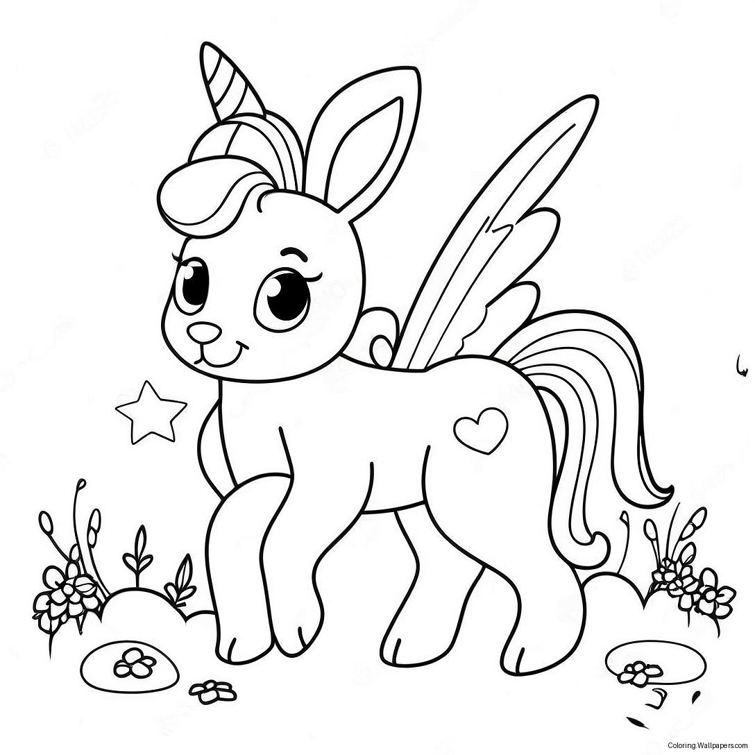 Bunny Unicorn Fargeleggingsark 14117