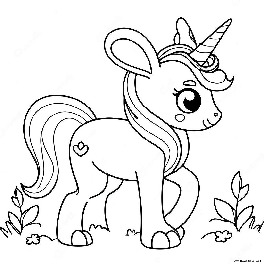 Página Para Colorear De Un Conejo Unicornio 14118