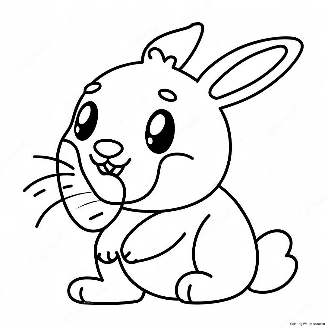 Bunny With Carrot Coloring Page 53193