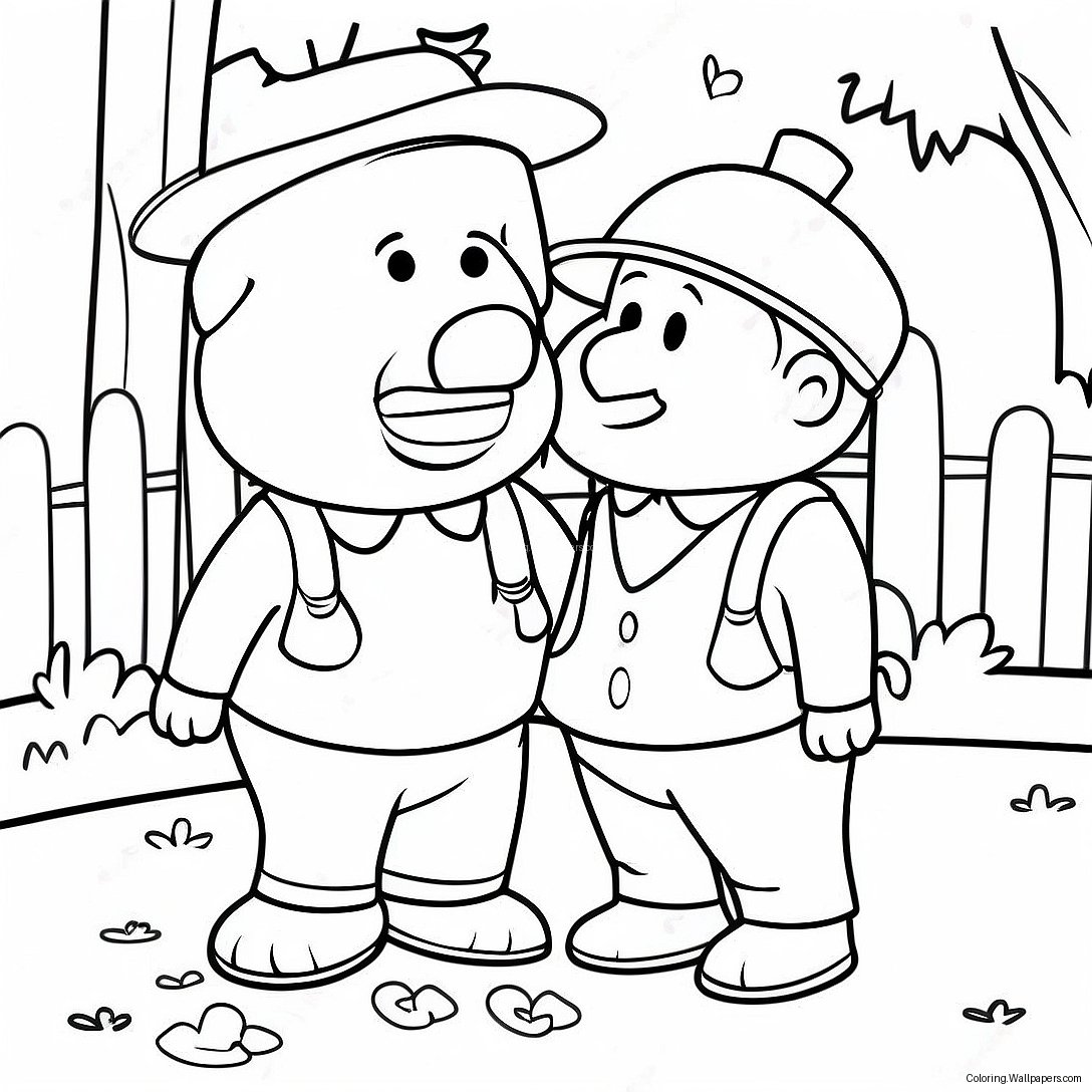 Burt And Ernie Playing In The Park Coloring Page 29970