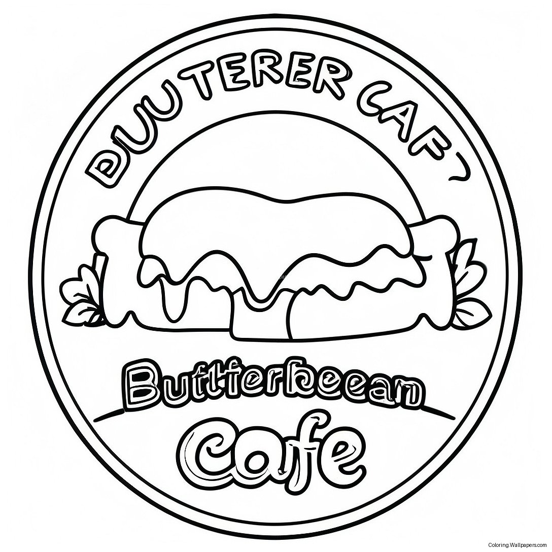 หน้าระบายสีโลโก้ Butterbean Cafe 19282