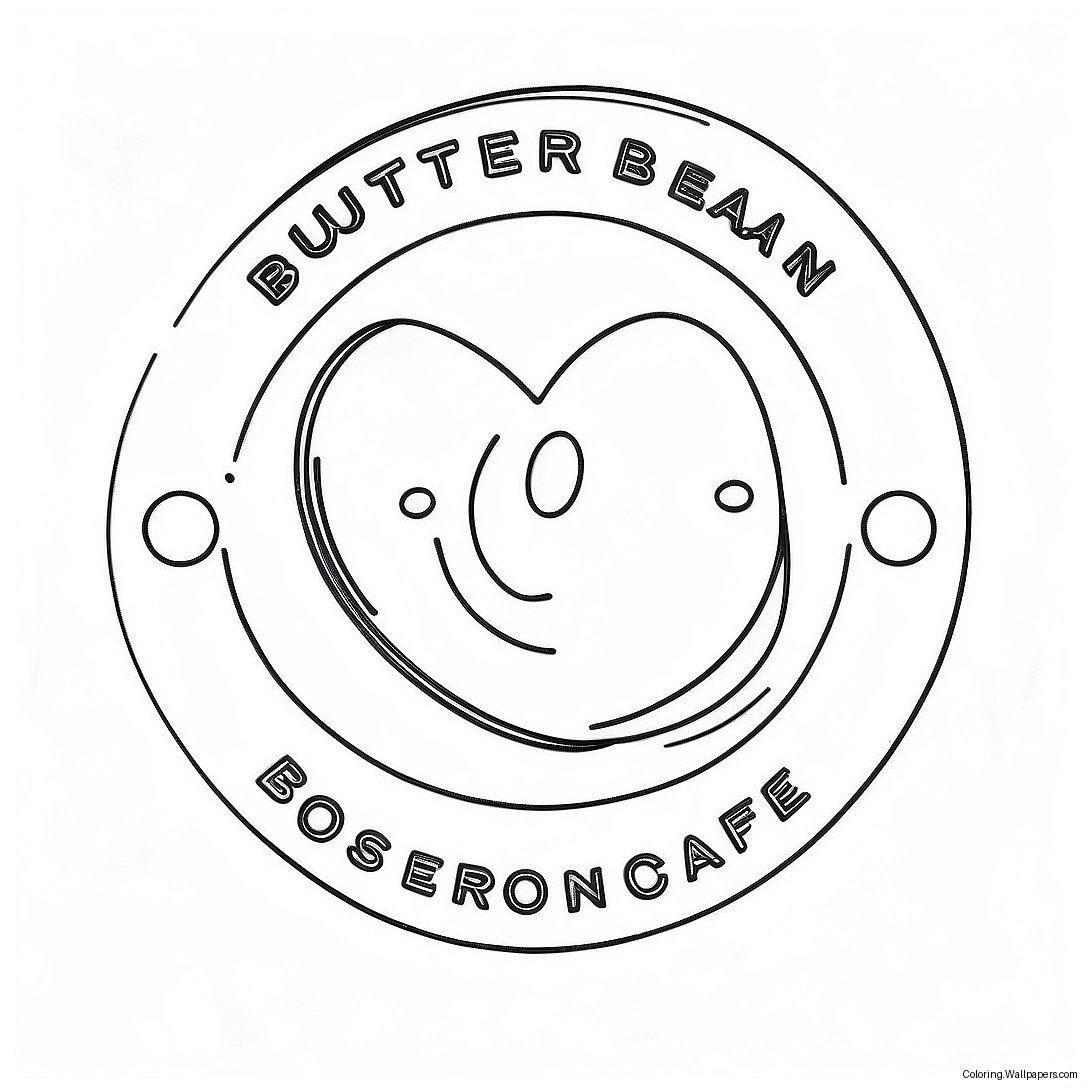 Butterbean Cafe Logotyp Färgläggningssida 19284