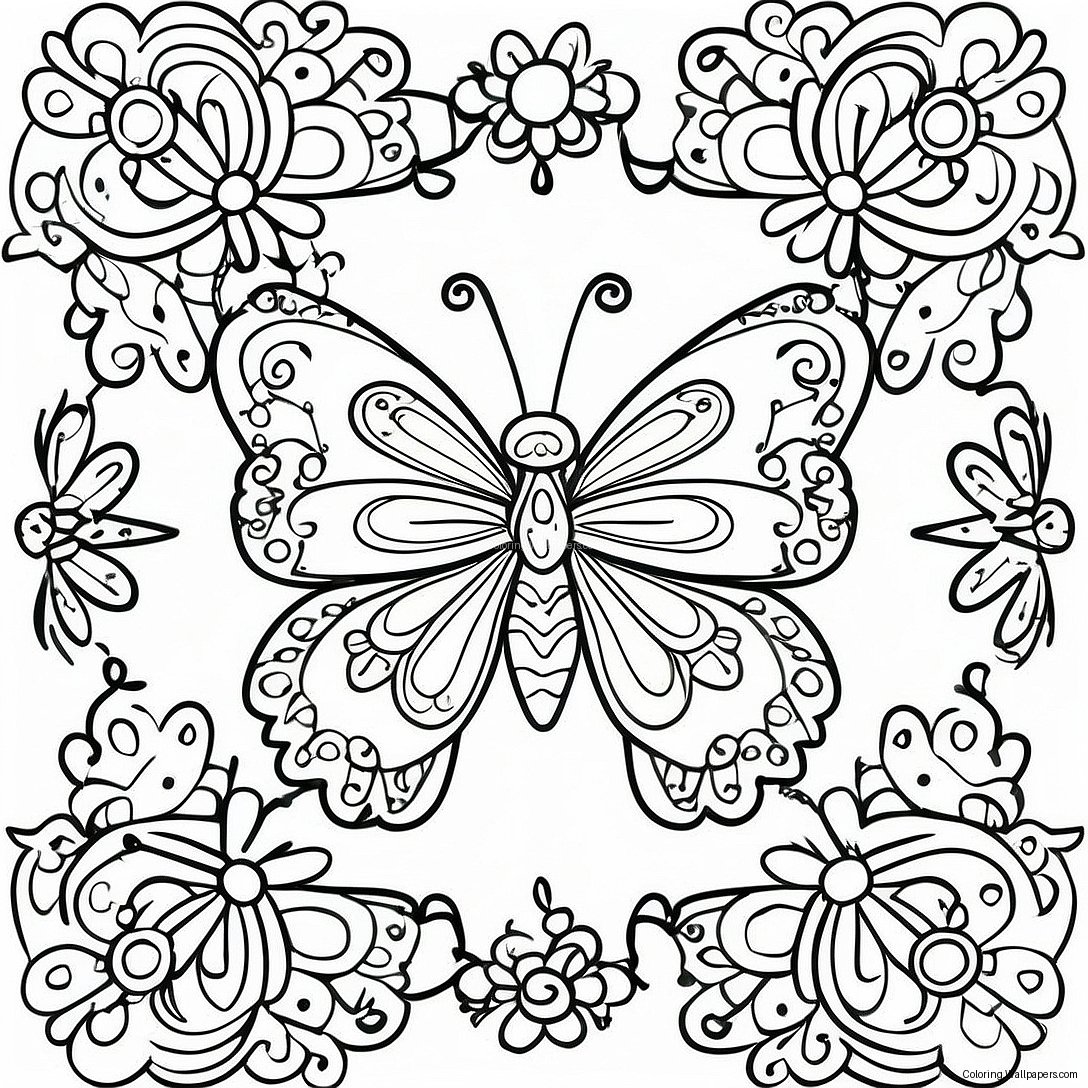 Butterfly Mandala Coloring Page 27532