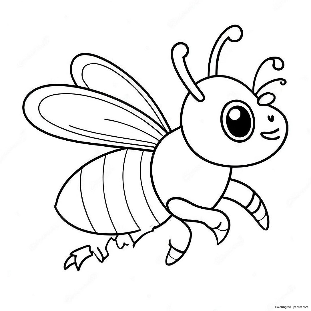 Buzzing Bee Flying Coloring Page 21636