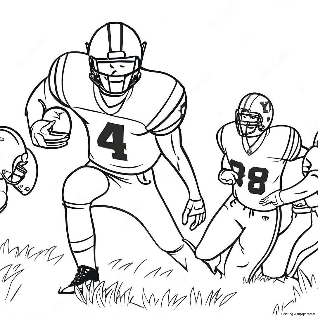 Byu Football Player In Action Coloring Page 43251