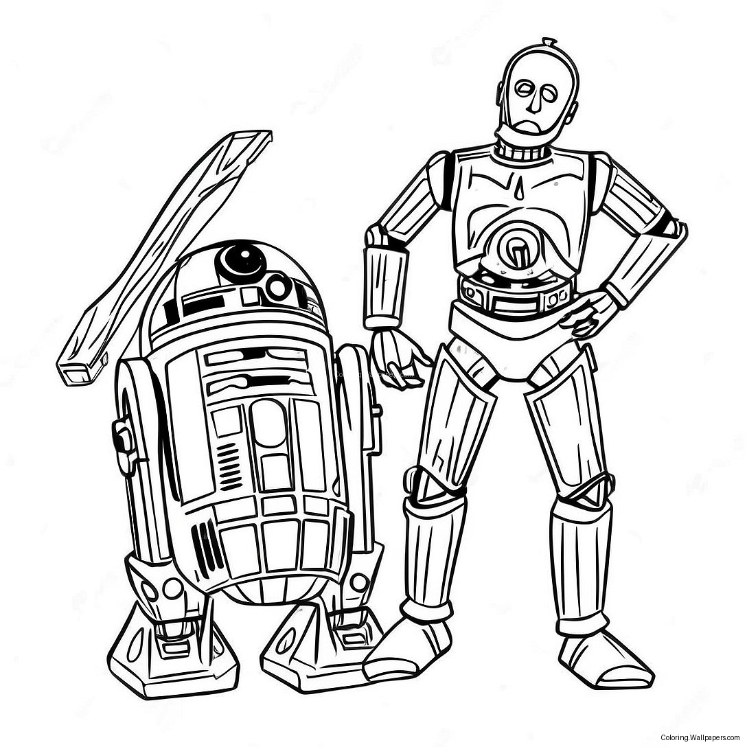 C3po With R2-D2 Coloring Page 47408