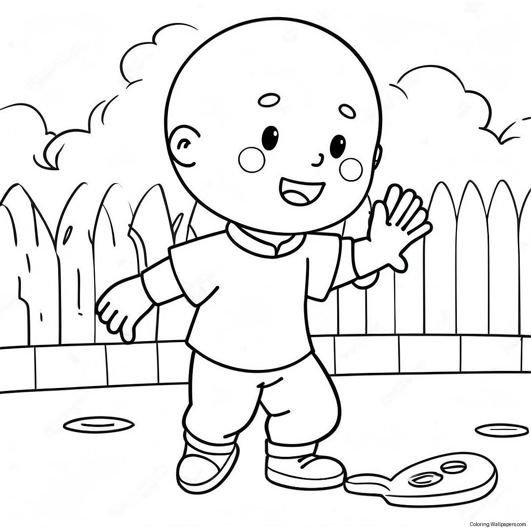 Caillou Dışarıda Oynuyor Boyama Sayfası 7545