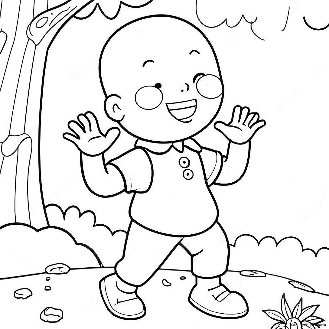 Caillou Ulkona Leikkimässä Värityskuva 7546