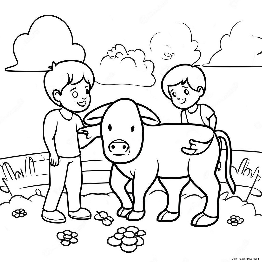 Cain And Abel With Farm Animals Coloring Page 32138