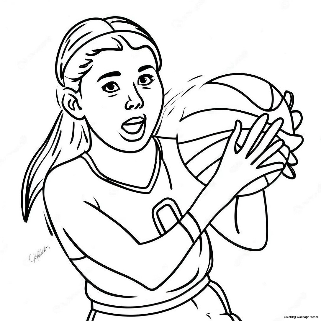 Caitlin Clark Basketball Action Coloring Page 22377