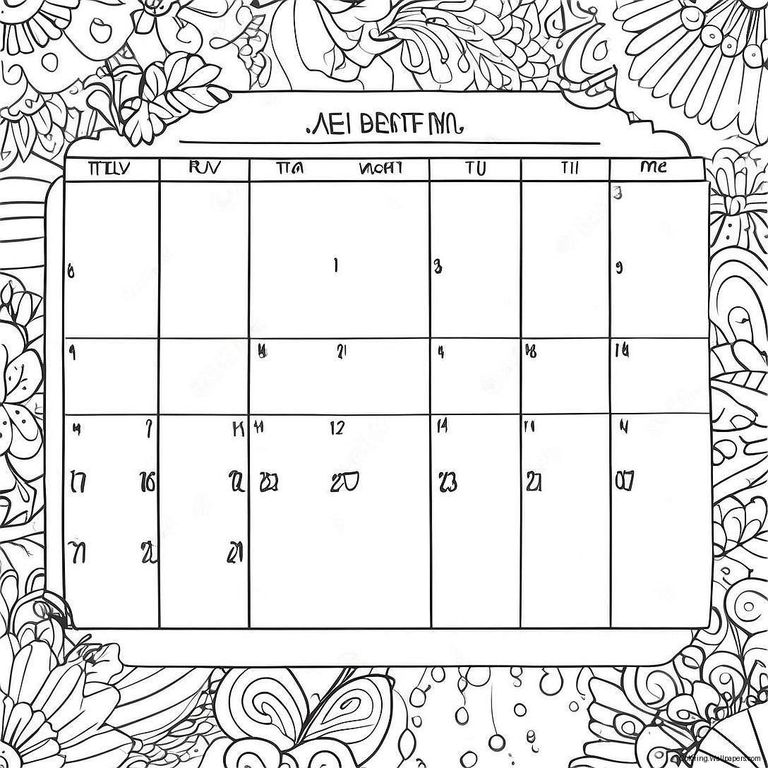 Calendar Coloring Page 6509