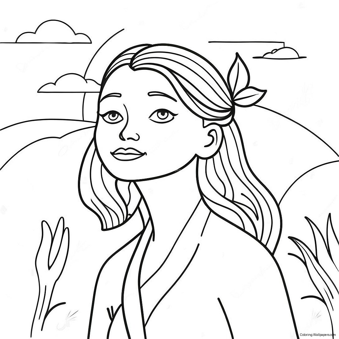 Calm And Relaxed Character Coloring Page 38349