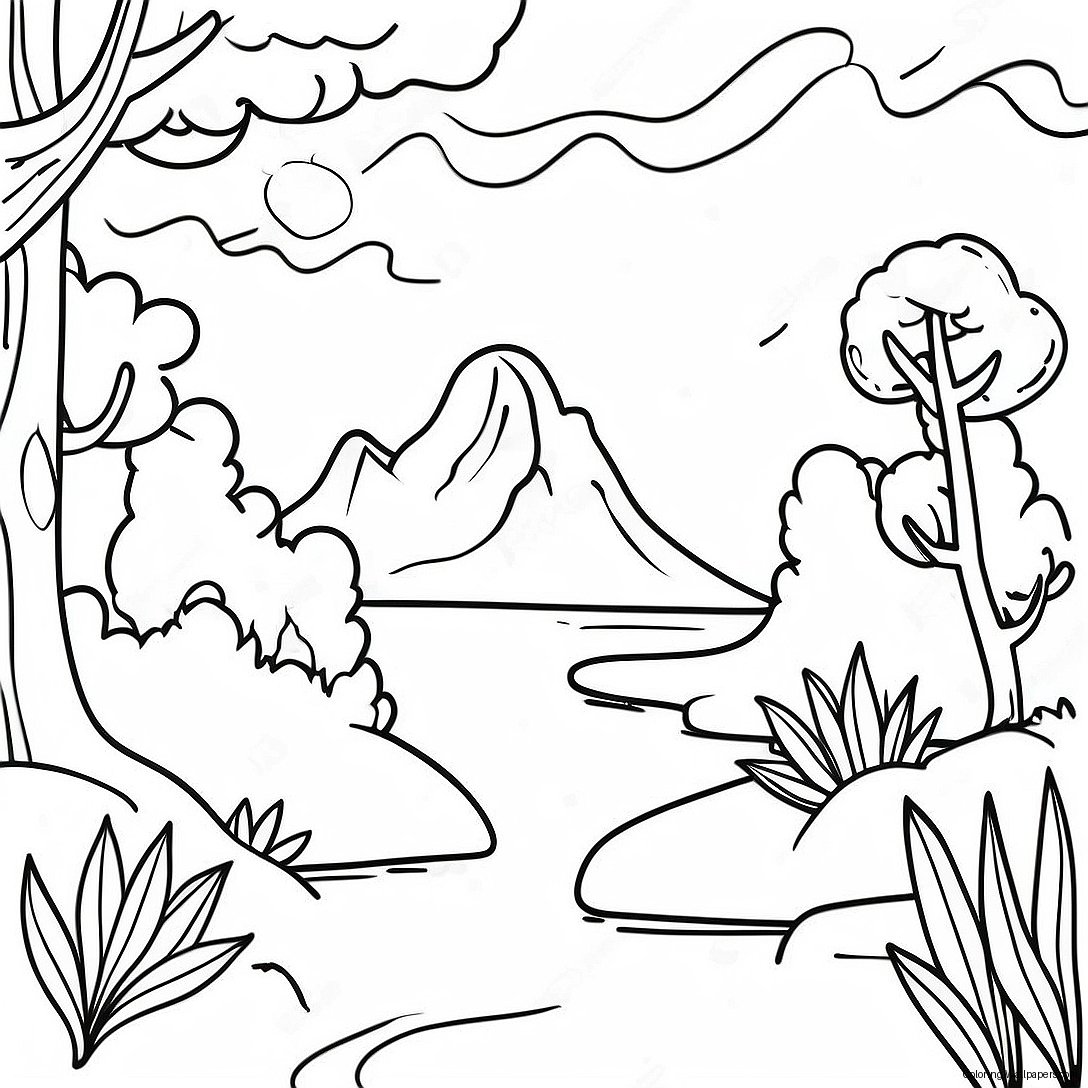 Calming Nature Scenes Coloring Page 29661