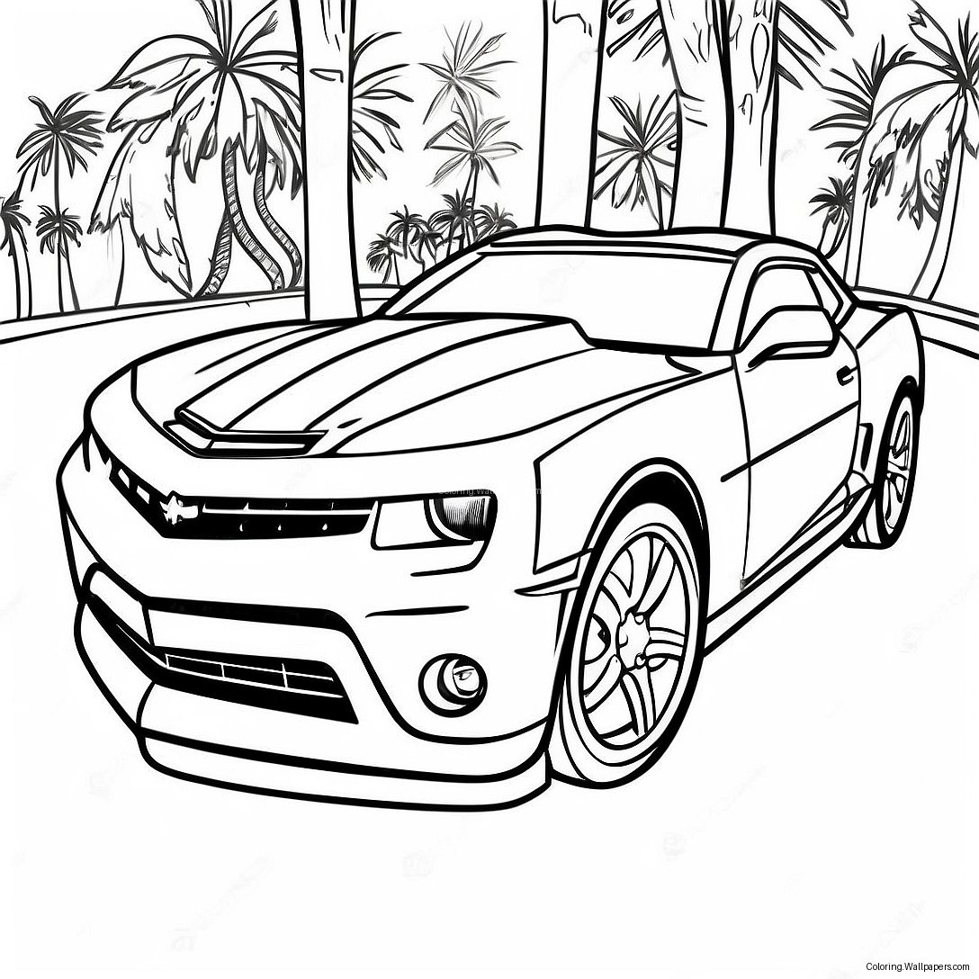 Page À Colorier De La Voiture De Sport Camaro 3856