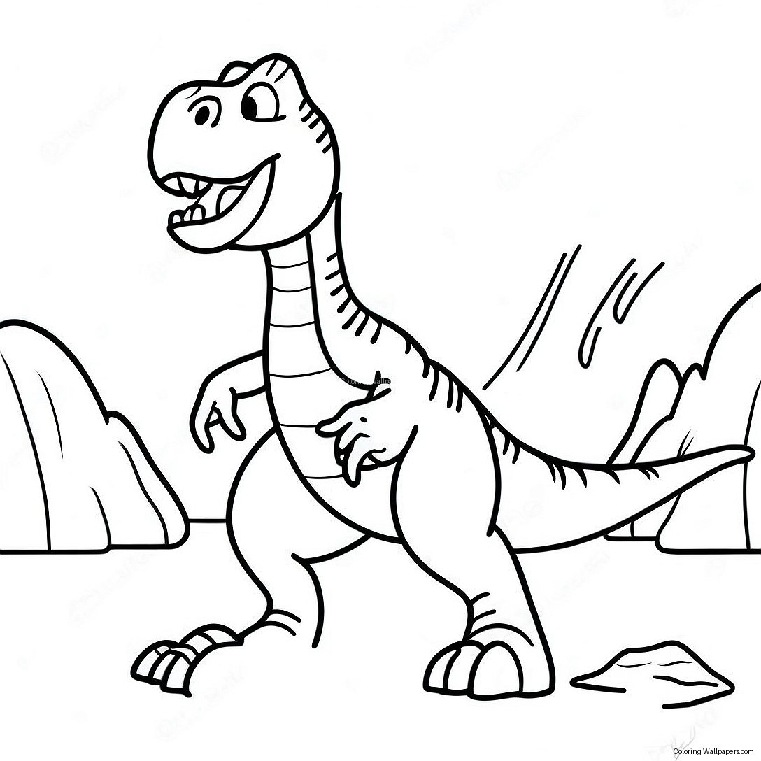 Camp Cretaceous T-Rex Roaring Coloring Page 15157