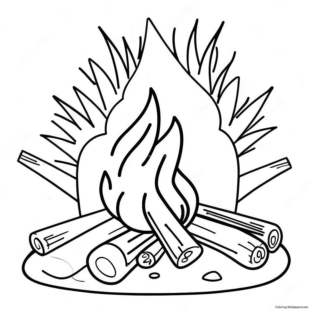 Campfire Coloring Page 9751