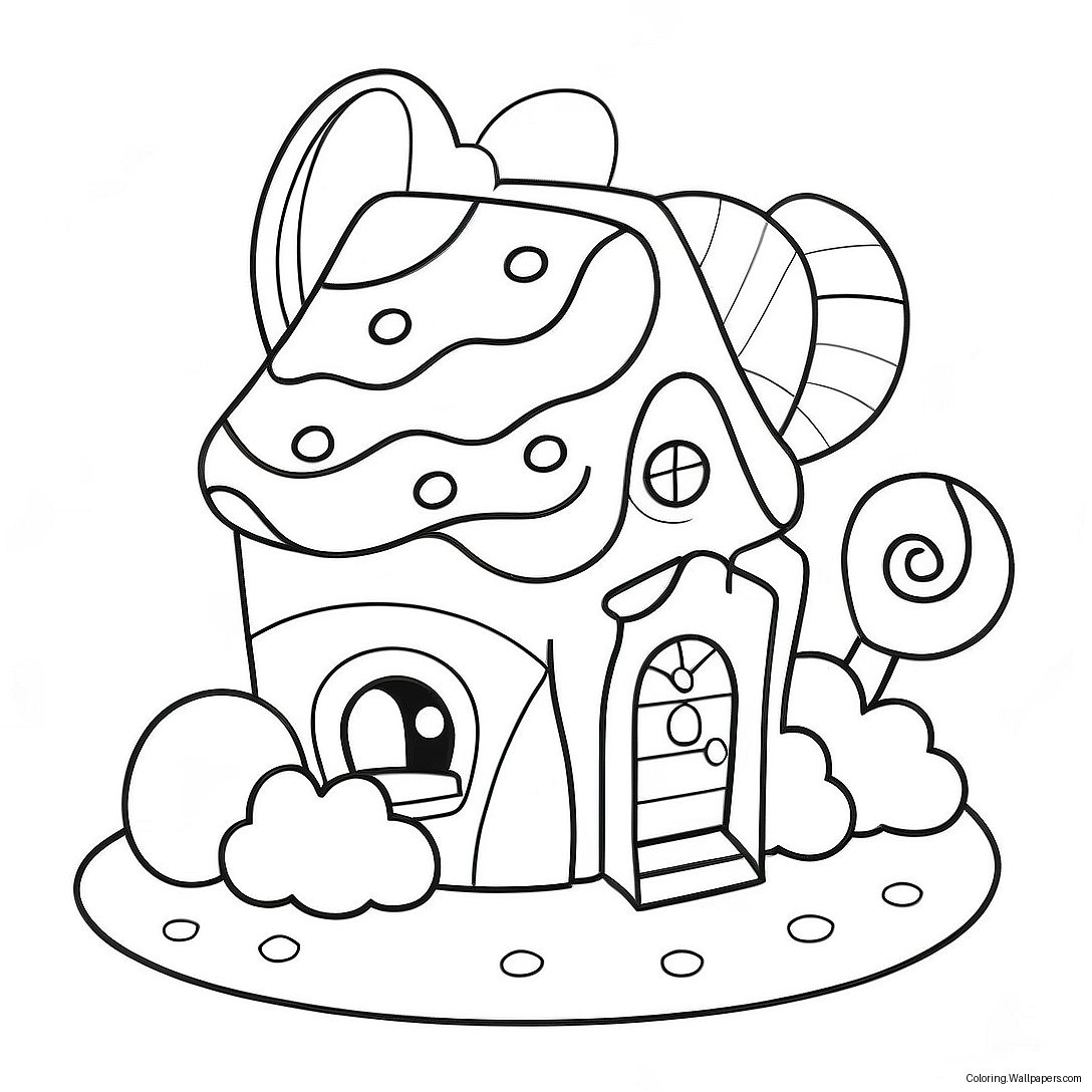 Candy House Coloring Page 53617