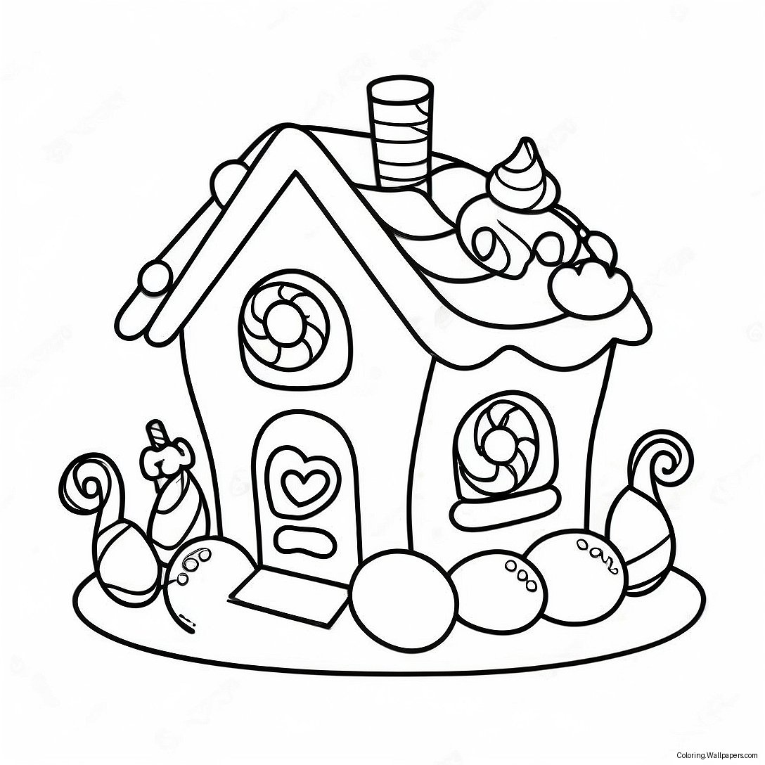 Candy House Coloring Page 53619