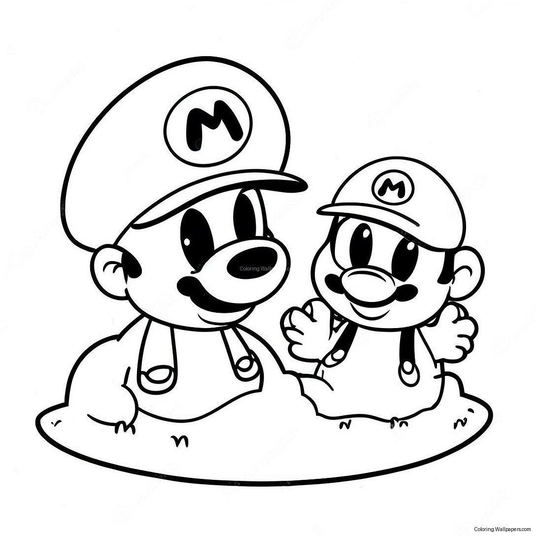 Cappy Och Mario Äventyr Färgläggningssida 2824